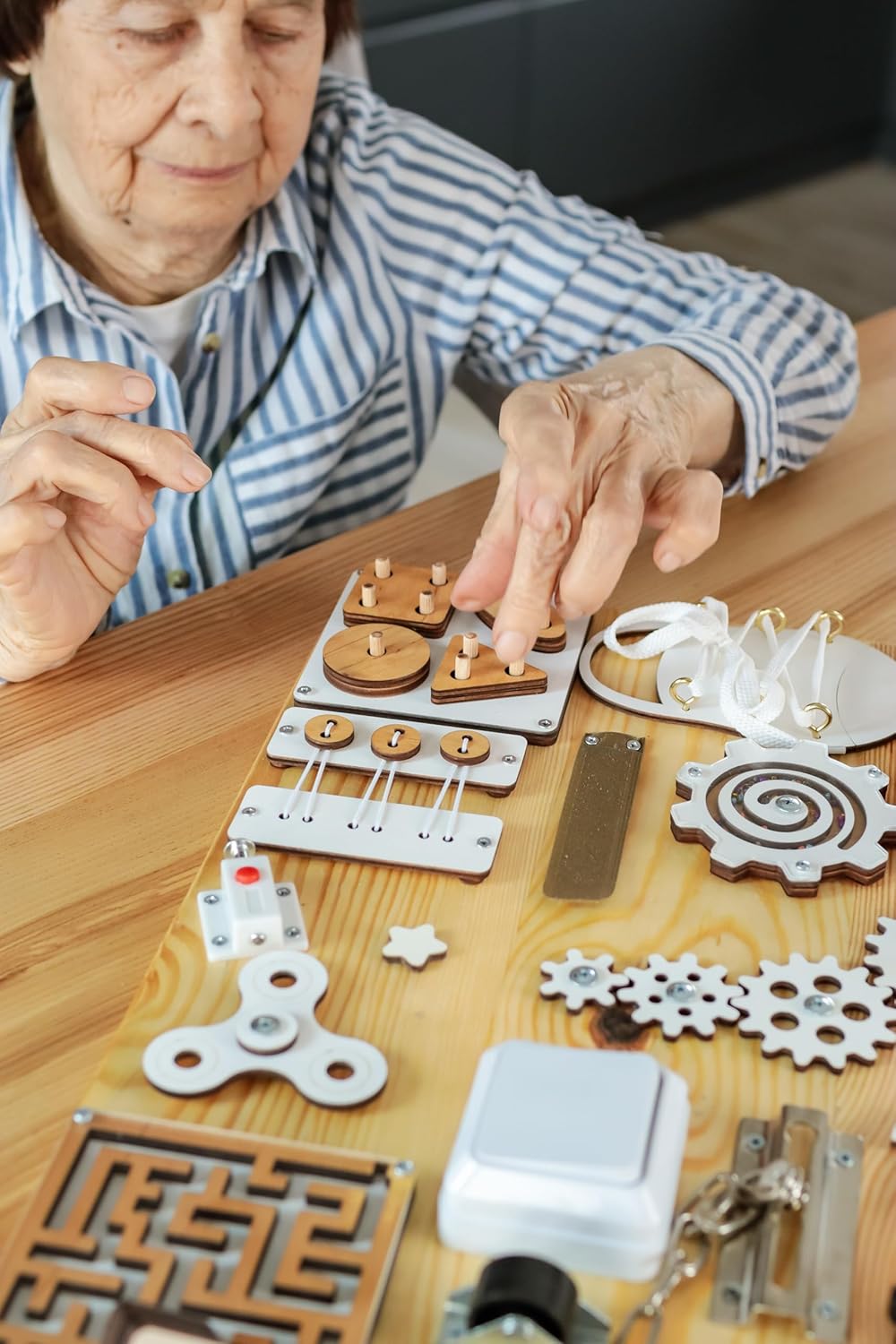 Fidget Toy Adult Dementia Activities, Occupational Therapy Gifts, Sensory Activity Busy Board, Alzheimer Down Syndrome Autism Wooden Toys