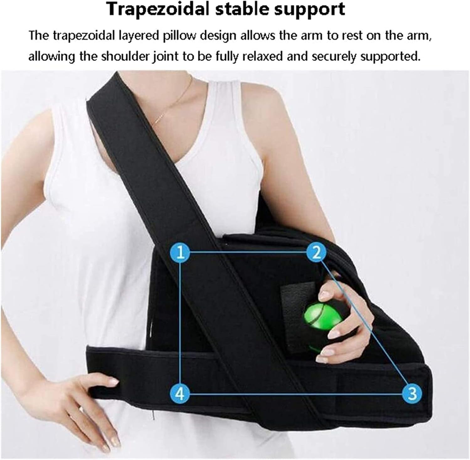 arm Sling Shoulder Sling arm Brace Shoulder immobilizer Adjustable Shoulder Immobilizer Supports Rotator Cuff Support Brace Shoulder Abduction Pillow(Size:Rightarm)