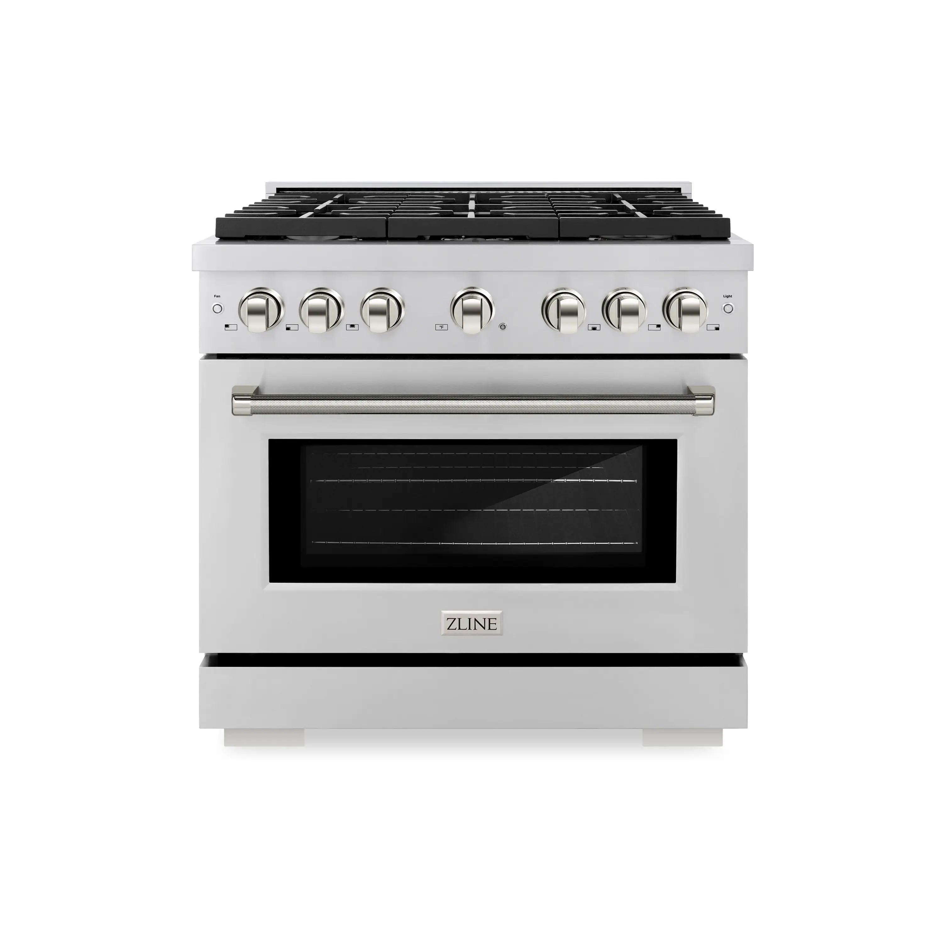 ZLINE Autograph 36-Inch Paramount Dual Fuel Range in Stainless Steel with Nickel Helix Handle (SDRZ-36-KPN)