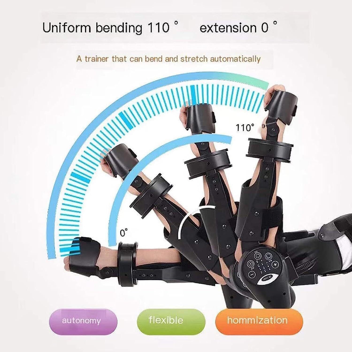 Elbow Joint Recovery Device, Stroke Rehabilitation arm Elbow Protector, Hemiplegia Robot Training Device, hinged Elbow Support arm Exerciser with Remote Control and Intelligent Timing(Left)