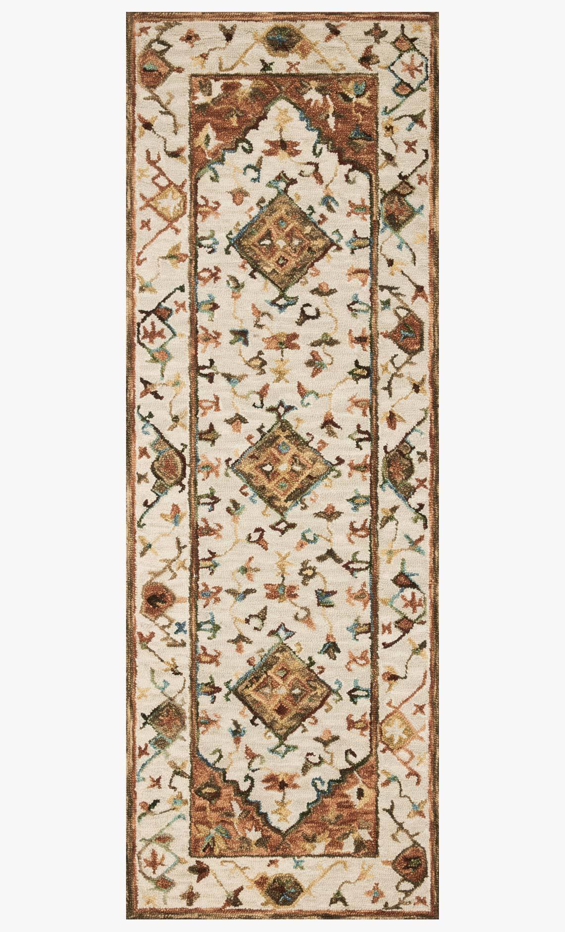 Loloi II Beatty Collection - Traditional Hooked Rug in Ivory & Rust (BEA-01)