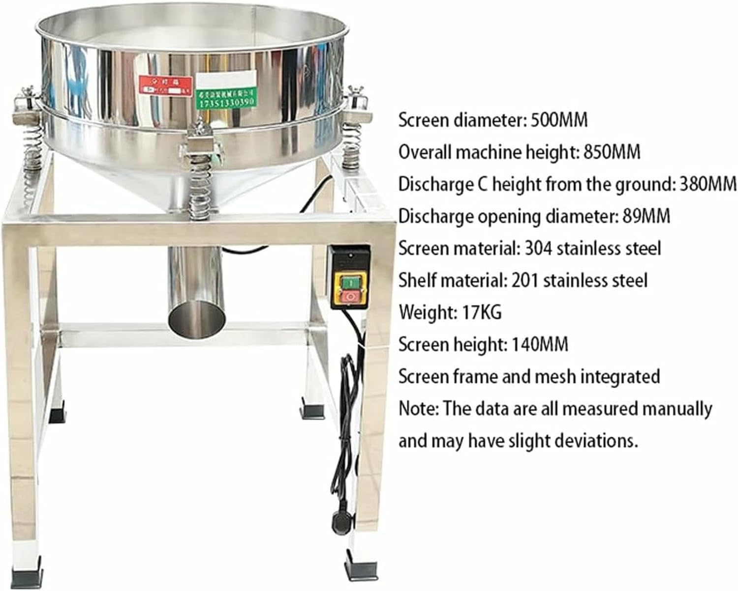 Automatic Powder Sieve Machine: Automatic Electric Vibrating Stainless Steel Flour Powder Sieve with 40 and 100 mesh for Industrial use~/