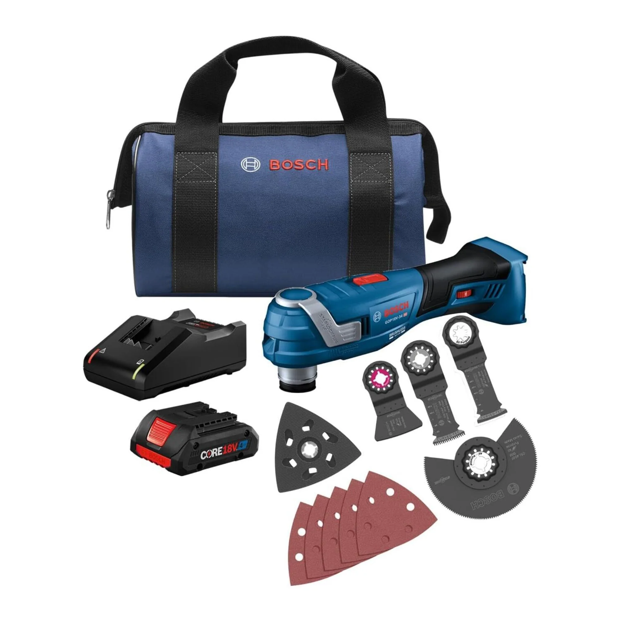 BOSCH GOP18V-34B14 18V Brushless StarlockPlus Oscillating Multi-Tool Kit