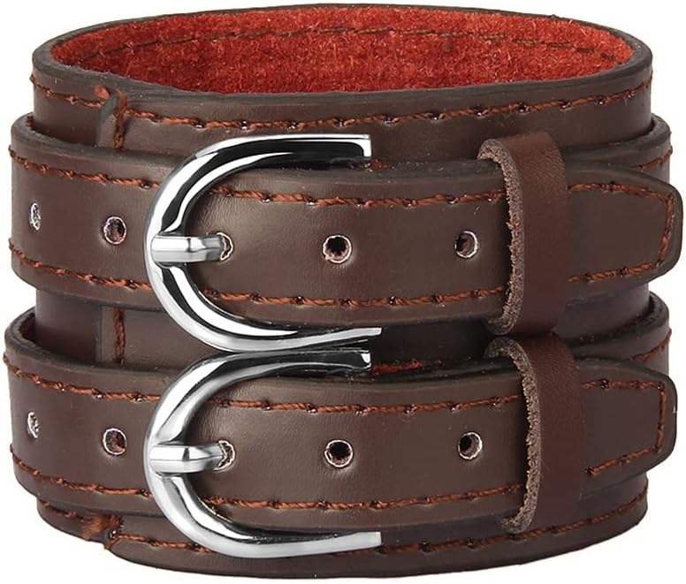 Leather Arm Armor Adjustable Buckles Gauntlet Medieval Wide Bracers Wristband Protective Cuff Costumes