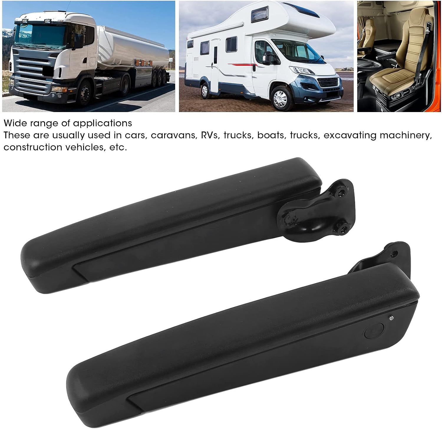 Adjustable Car Seat Armrest, PU Sponge Cushion Shock Absorbing Black Universal for Drivers Passengers Long-Haul Travel Daily Commute