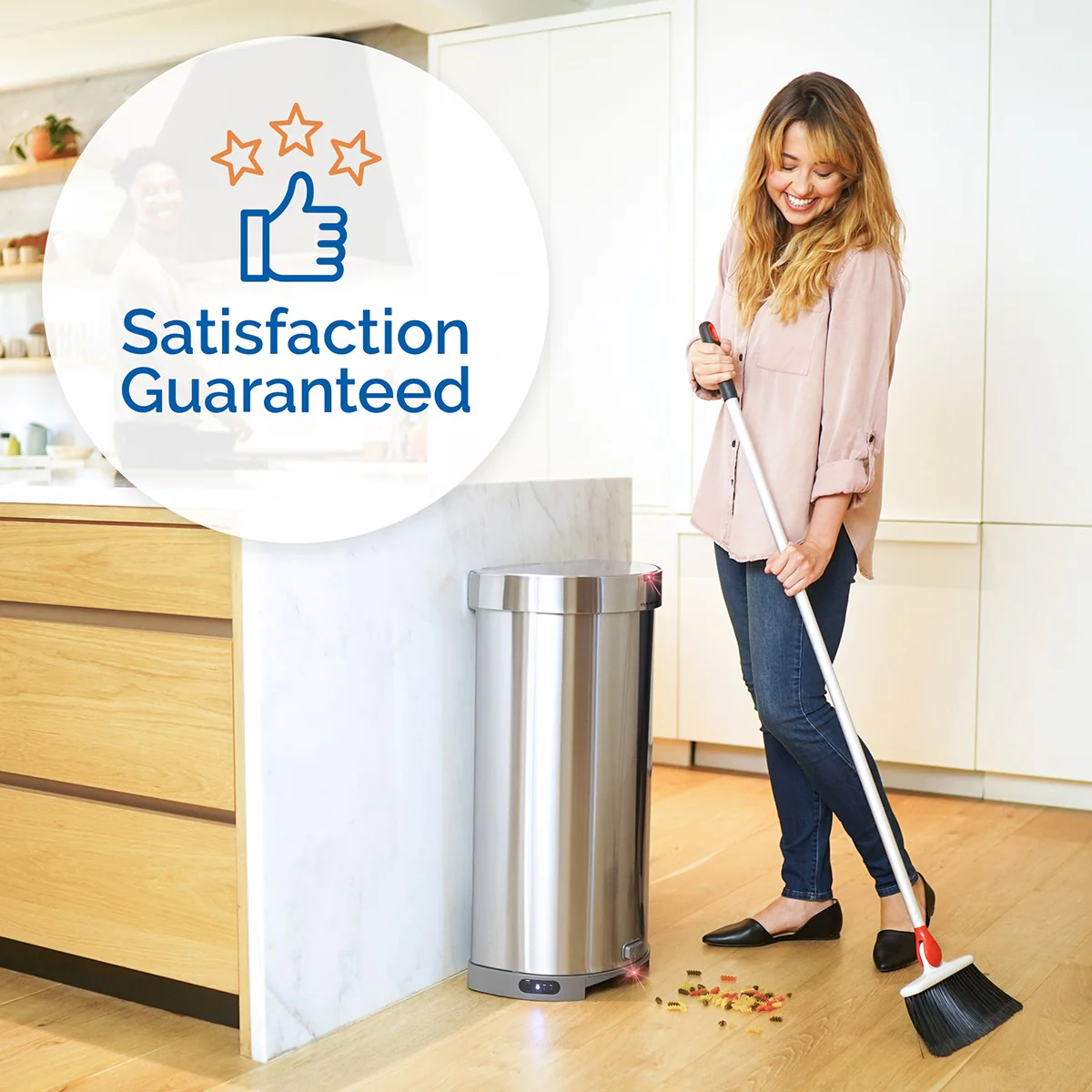 EyeVac+ Touchless Trash Can & Vacuum Silver EV+S