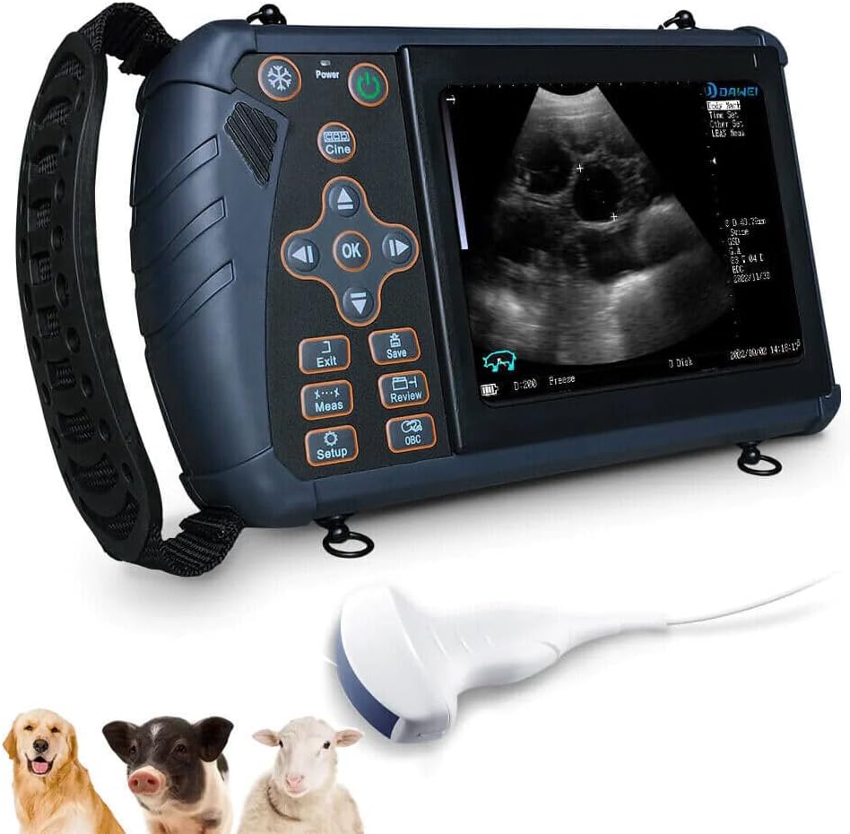 DAWEI S1 Veterinary Ultrasound Machine for Pregnancy Portable Vet Handheld Scanner B-Ultra Sound with 3.5Mhz Convex Probe for Cattle,Pig,Goat,Horse