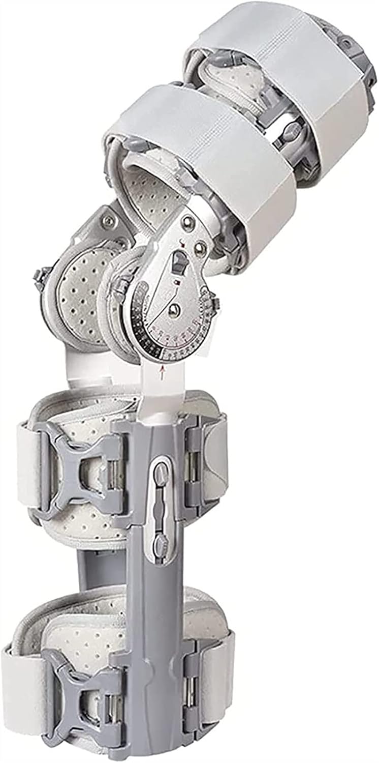 Knee Brace, Adjustable Hinged Knee Brace with Shoulder Strap, Post Op Knee Support Orthosis Immobilizer Protector for Left Leg and Right Leg, Both Men and Women(