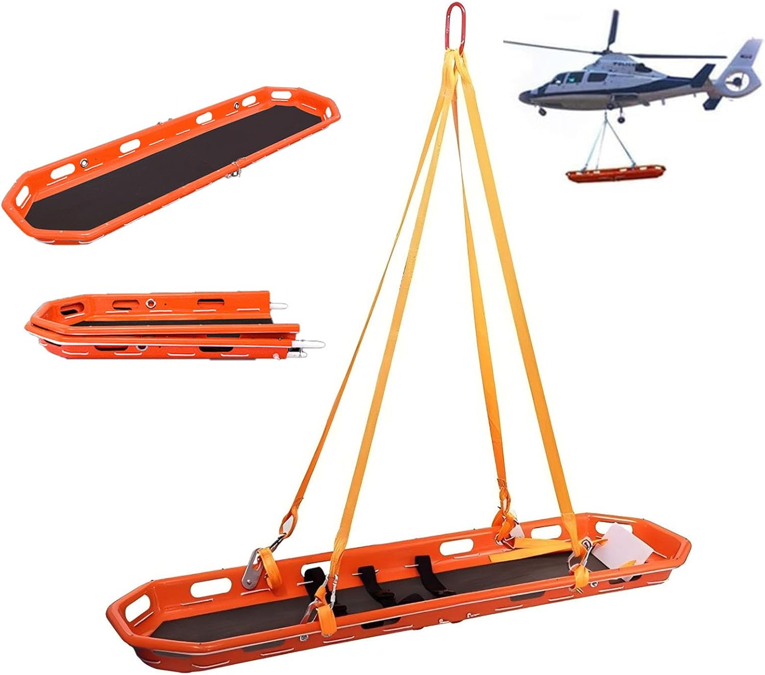 Emergency Air PE Basket Stretcher - Stainless Steel Hanging Stretcher with Accessories for Medical Use