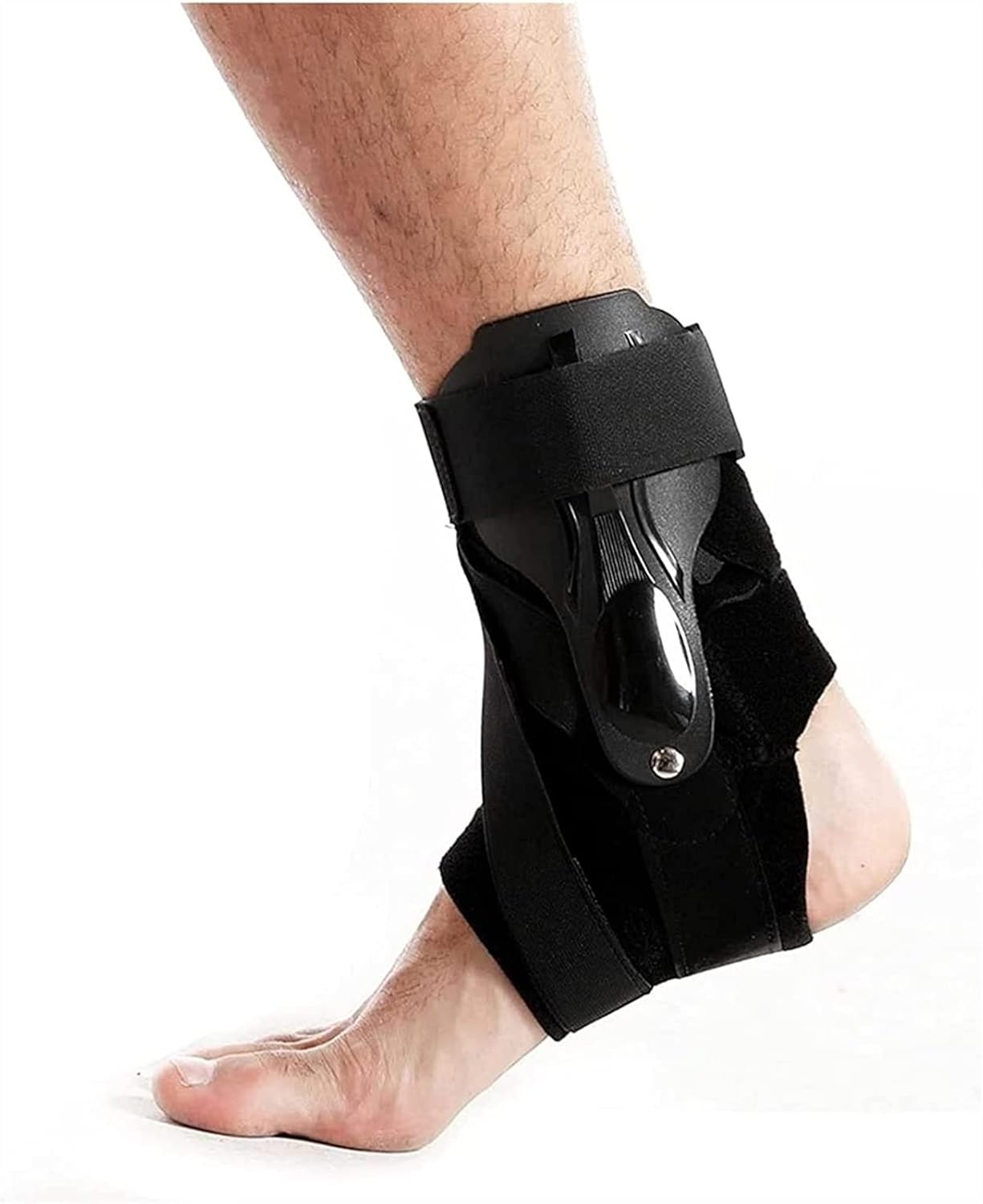 Walking Boot Fracture Boot for Broken Foot for Ankle Sprains Knitted Adjustable Strap Ankle Support Sports Strap Ankle Fixation Compression Brace Ankle Brace for Women & Men ( Color : Black , Size : M