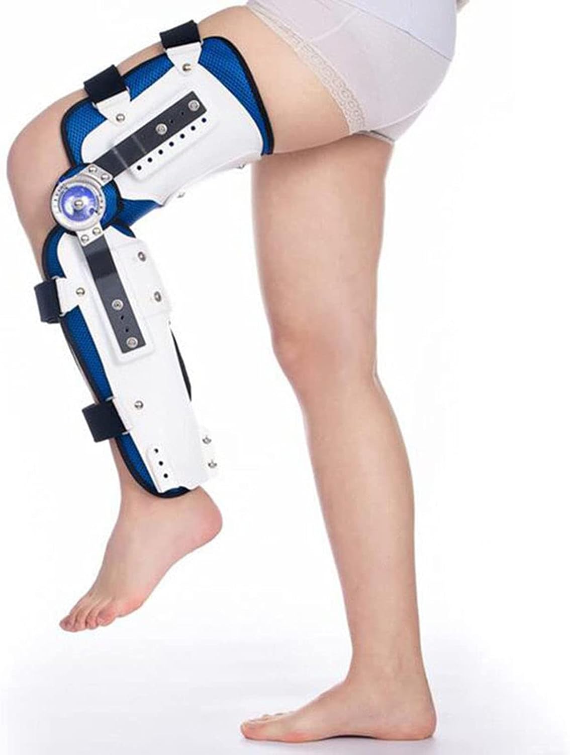 Hinged Knee Foot Support Brace, Post Op Knee Support Orthosis Immobilizer Protector, Full Leg Stabilizer Knee Orthosis Splint, for Knee Injury Recovery Postoperative