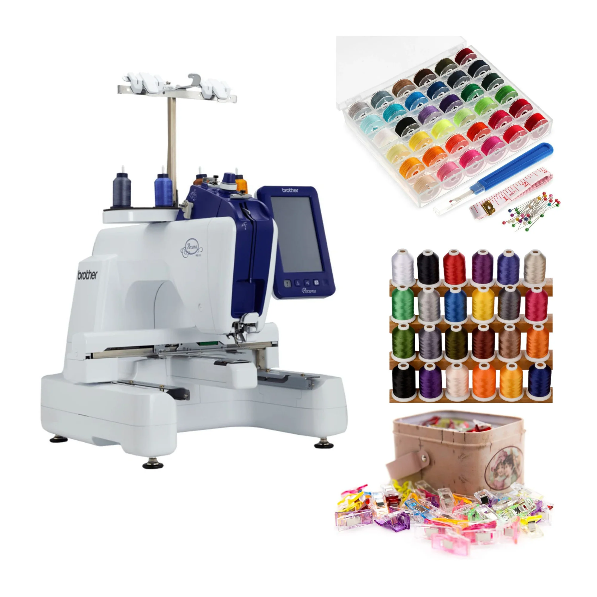 Brother PRS100 Single Needle Embroidery Machine with Cap Frame and Driver Set