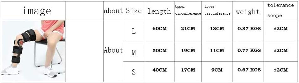 Hinged Knee Brace, Adjustable Length Post Patella Brace Support Stabilizer Pad Orthosis Splint Wrap Medical Orthopedic Guard Protector-M-46 cm
