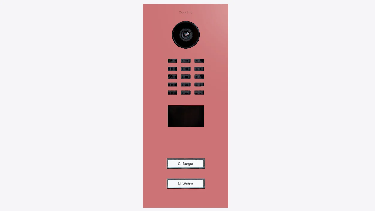 DoorBird D2102V IP Video Door Station, 2 Call Button in Antique Pink, RAL 3014