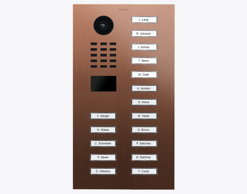 DoorBird D2117V IP Video Door Station, 17 Call Buttons in Bronze