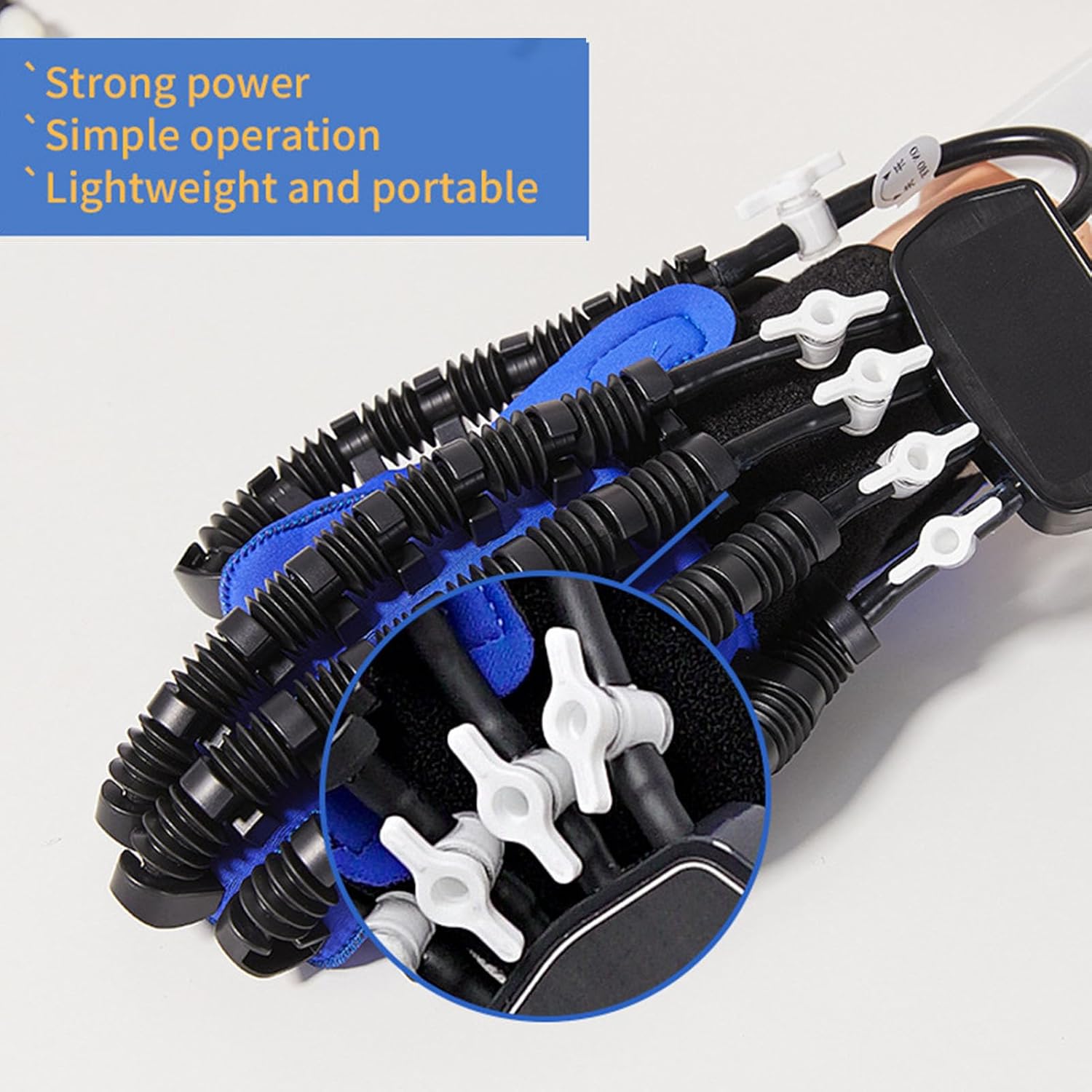 Fockety Rehabilitation Robot Gloves, Portable Electric Finger Exerciser for Arthritis Hemiplegia and Stroke Patient, Hand Movement Simulation, Mirror Mode, Hand Splint Finger Orthosis