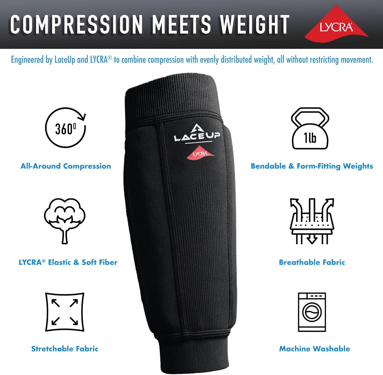 laceup Weighted Compression Arm Sleeves 1lb Each Powered by Lycra® Fiber Flexible Arm Workout Sleeves