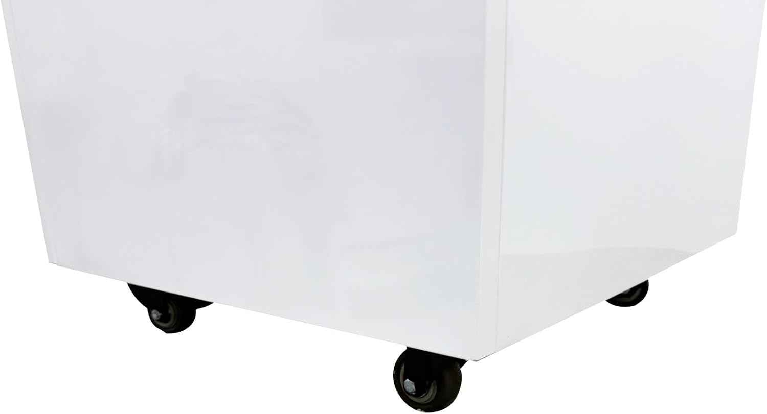 TECHTONGDA 4 Drawer Mobile Dental Assistant Cabinet with Lock and 2 Partition Trays Stainless Steel Medical Cart, White Utility Storage Cart for Clinic Hospital Office Home Use