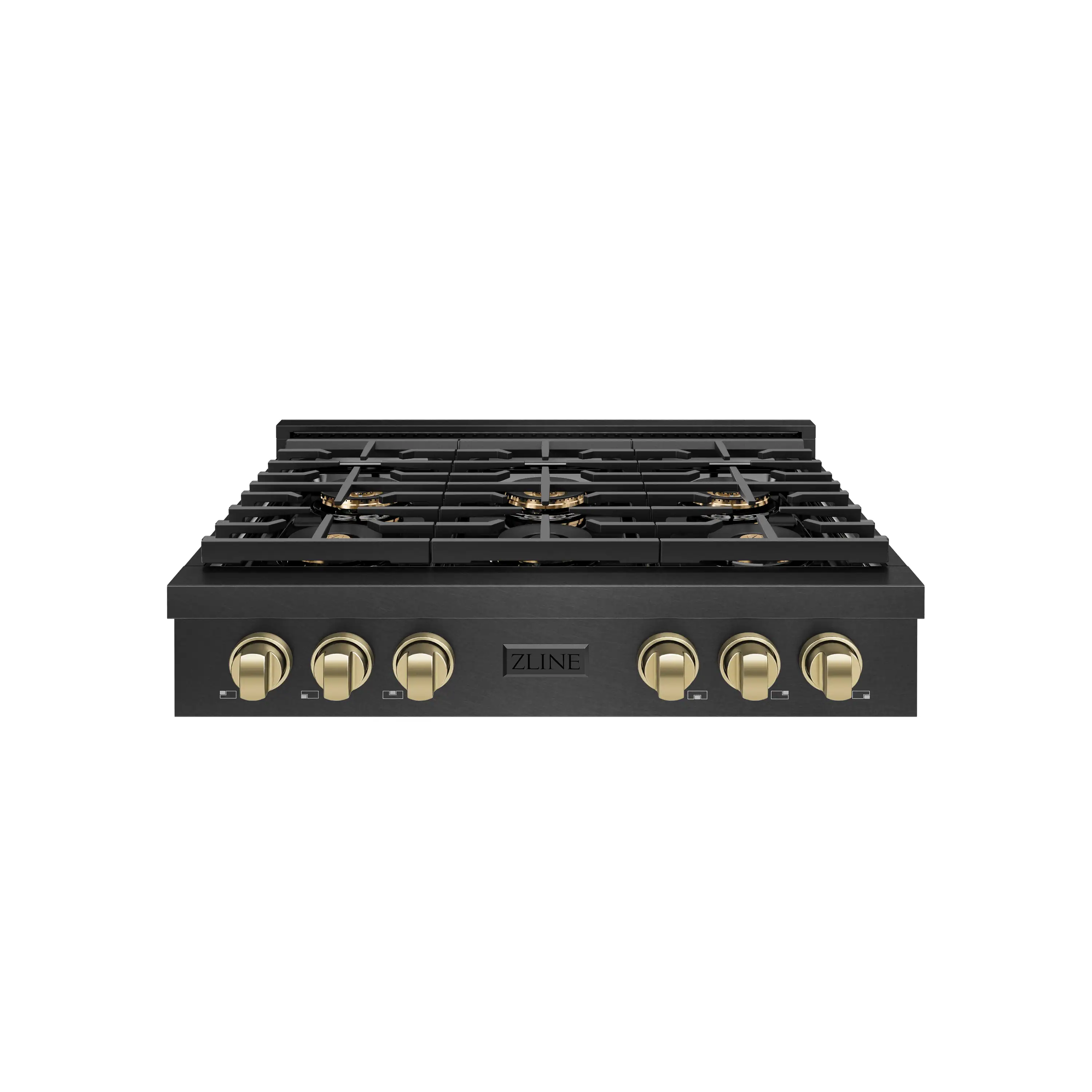 ZLINE Autograph 36-Inch Paramount Gas Rangetop with 6 Burner DuoPro鈩?Cooktop in Black Satin and Champagne Bronze Accents (PSRTBSZ-36-CB)