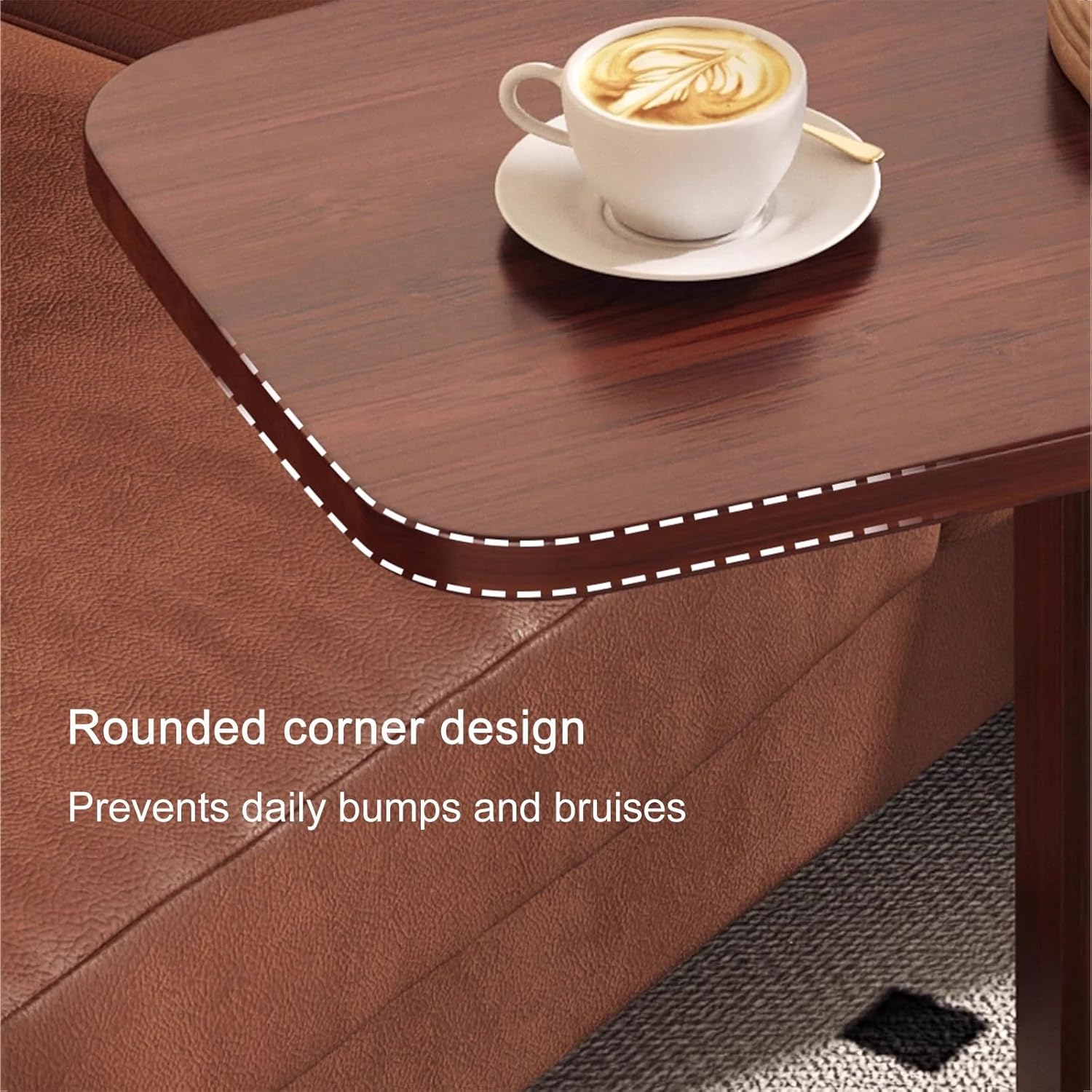 PAKMEZ Overbed Bedside Table with Hidden Casters, Computer Cart, Side Workstation, 3 Layers Standing Desk, Ergonomic Overbed, for Bedroom on Hospital Home Use