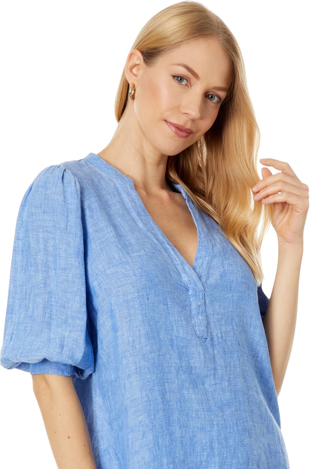 Lilly Pulitzer Mialeigh Elbow Sleeve Linen Beckon Blue/Sea Salt Blue 14