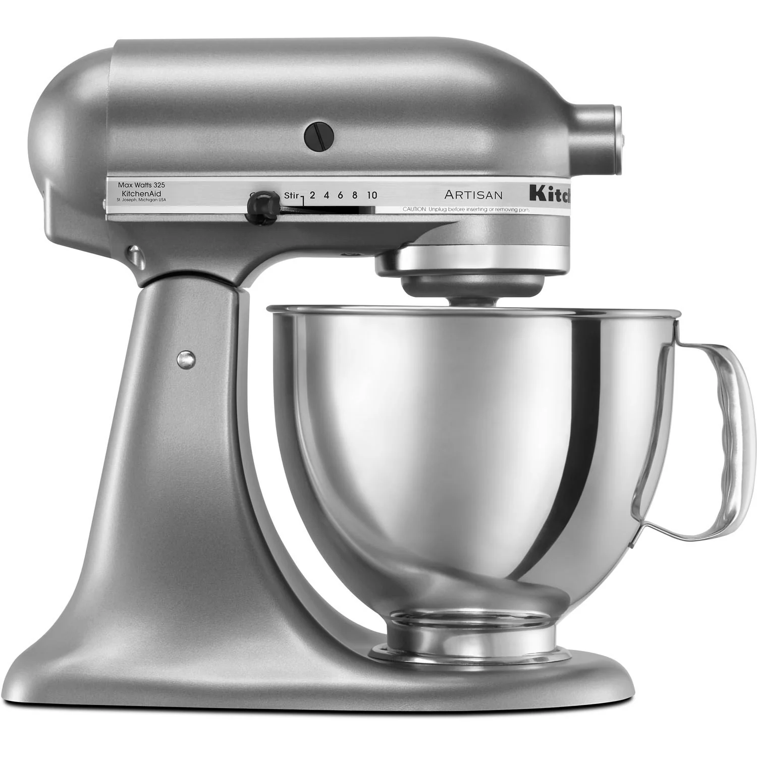 KitchenAid Artisan 5-Quart Tilt-Head Stand Mixer in Contour Silver (KSM150PSCU)