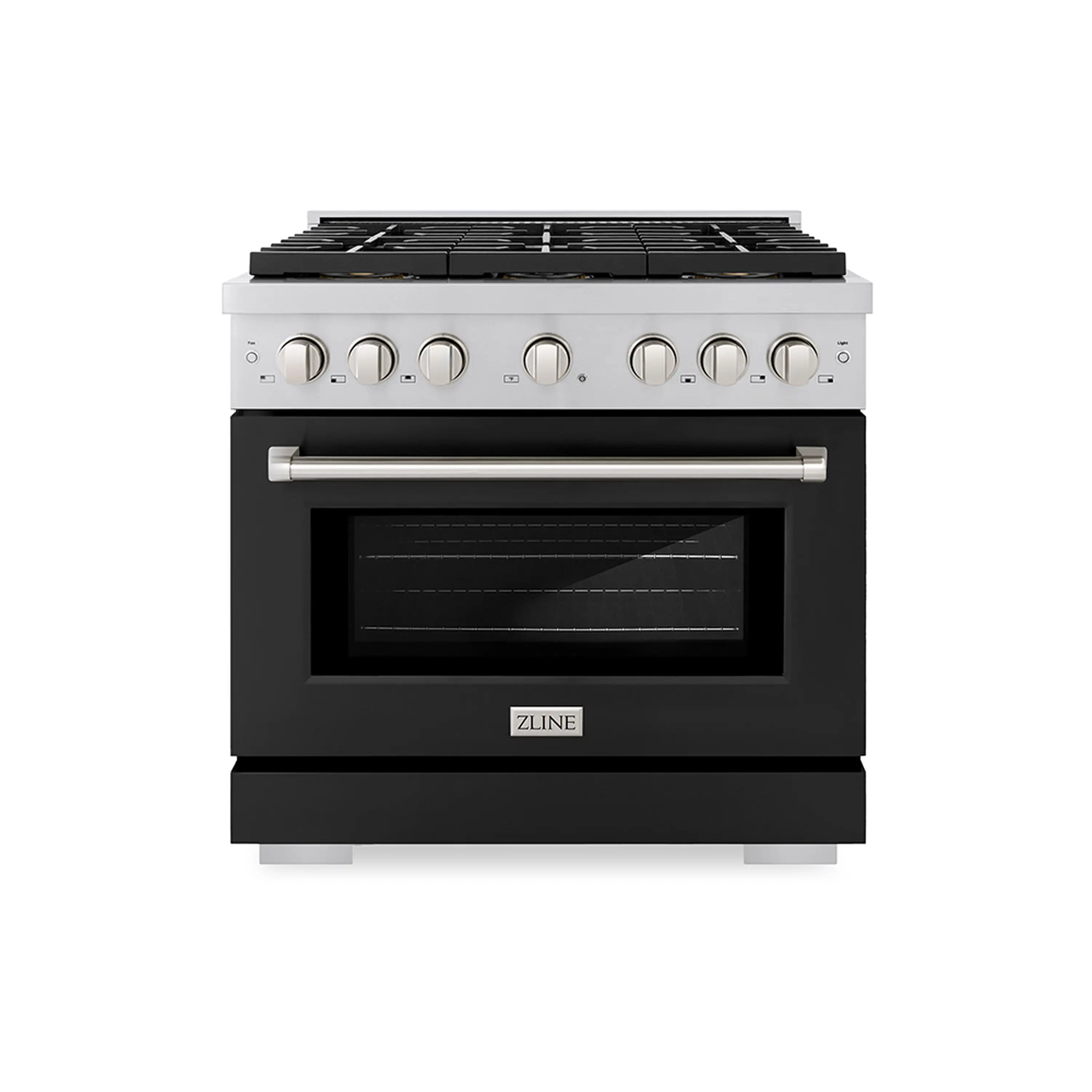 ZLINE 36-Inch 5.2 cu. ft. Paramount Dual Fuel Range with 6 Burner DuoPro鈩?Cooktop and Electric Convection Oven with Black Matte Door (PSDR-BLM-36)