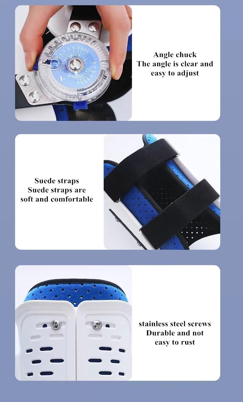 Knee Ankle-Foot Fixed Support, Thigh Calf Ankle Walking Support, Fracture Recovery Support, Hinged Hip Knee Support Brace, Hip Knee Ankle Foot Orthosis, for Knee Surgery Ligament (