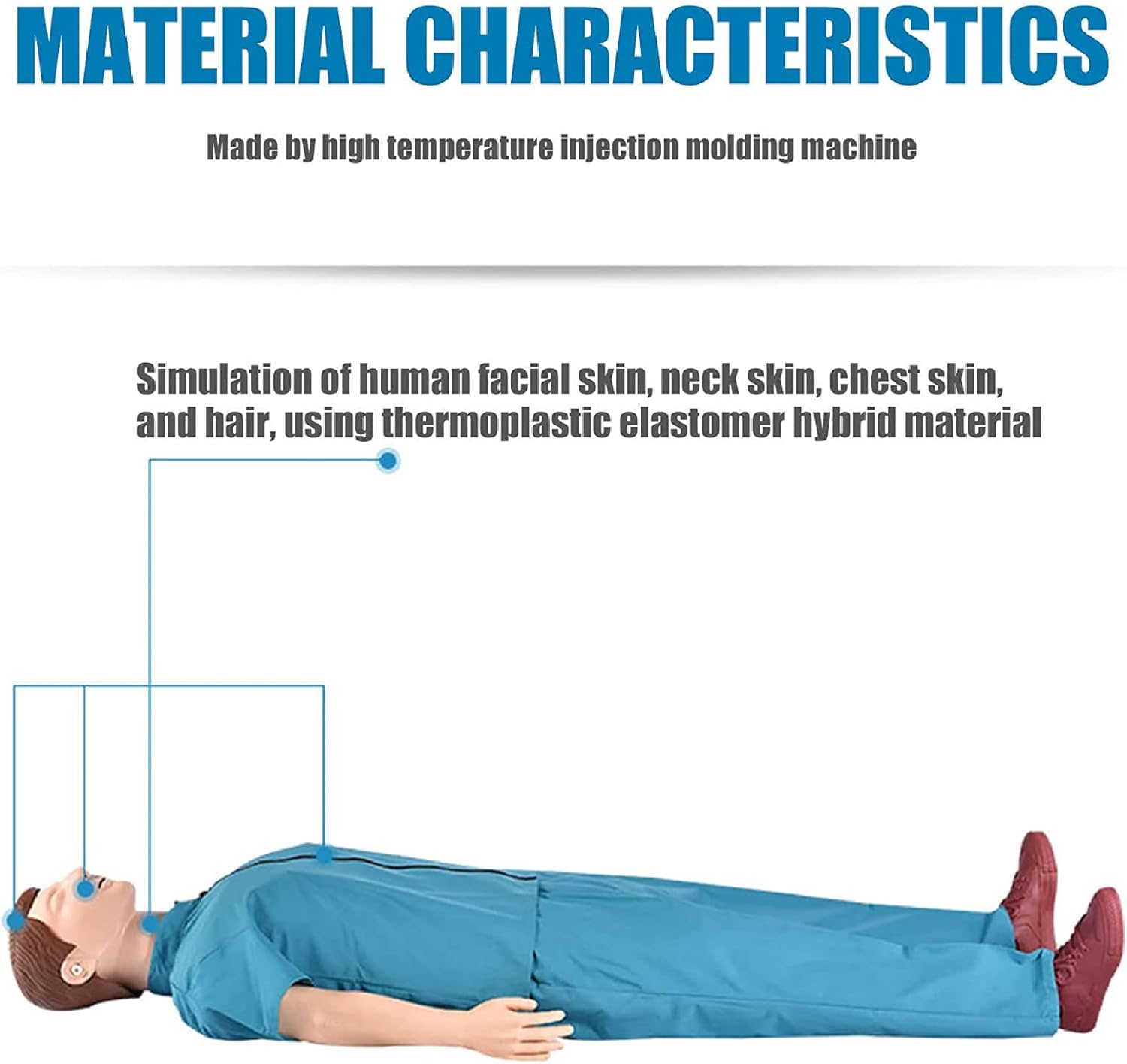 5.4Ft CPR Manikin Adult Training Full Body Kit, Cardiopulmonary Resuscitation Simulator First Aid Training Medical Model, for Doctor N Training Medical Teaching