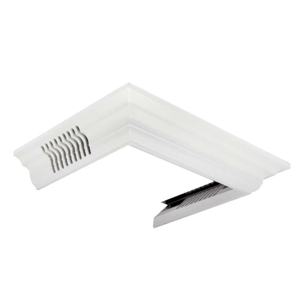 ZLINE Vented Crown Molding Profile 6 for Bright White Wooden Wall Mount Range Hoods (CM6V-KBWW)