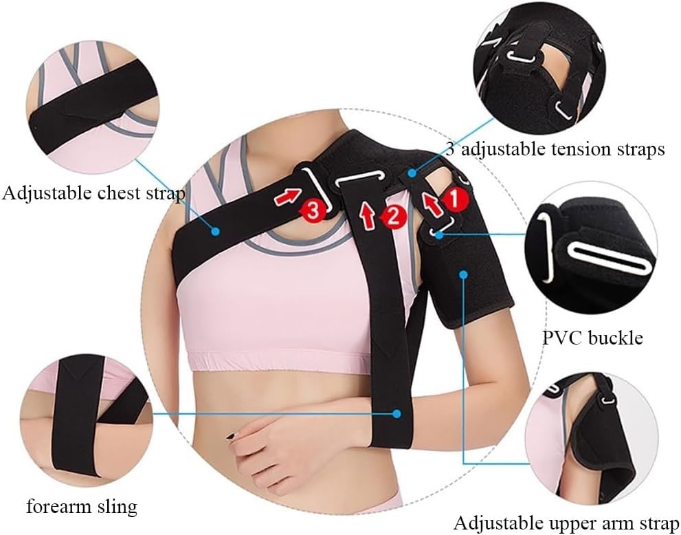 FoRes Shoulder Arm Stabilizer Shoulder Joint Fixed Shoulder Belt Adjustable Tightness Open Design With Detachable Shoulder Rest For Sore Shoulders, Frozen Shoulder, Sports Injuries