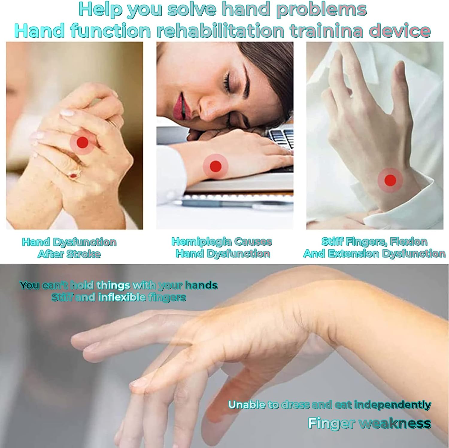 Finger and Hand Function Robotic Rehabilitation Robot Gloves for Patients with Arthritis or Stroke Hemiplegia Recovery Exercise Equipment(Size:S Code,Color:Both Hand)