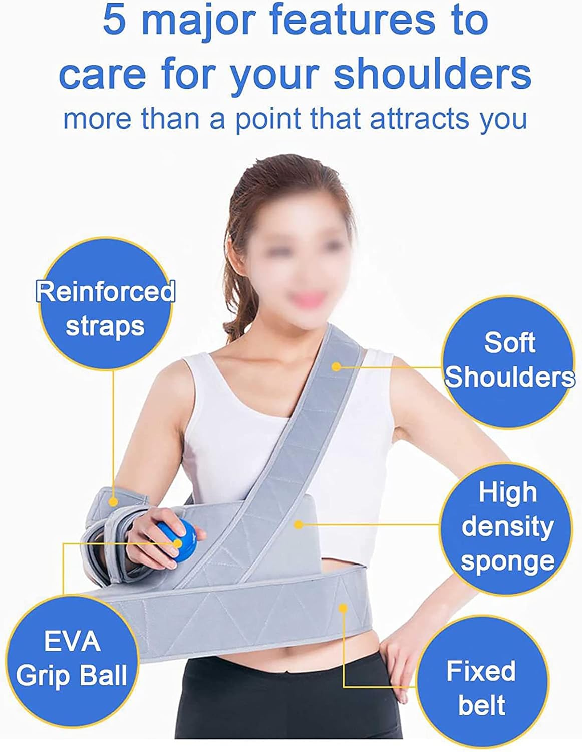 HAILM Shoulder Immobilizer, Arm Abduction Fixation Brace, Shoulder Abduction Pillow, for Shoulder Fracture, Proximal Humerus Fracture Fixation,R