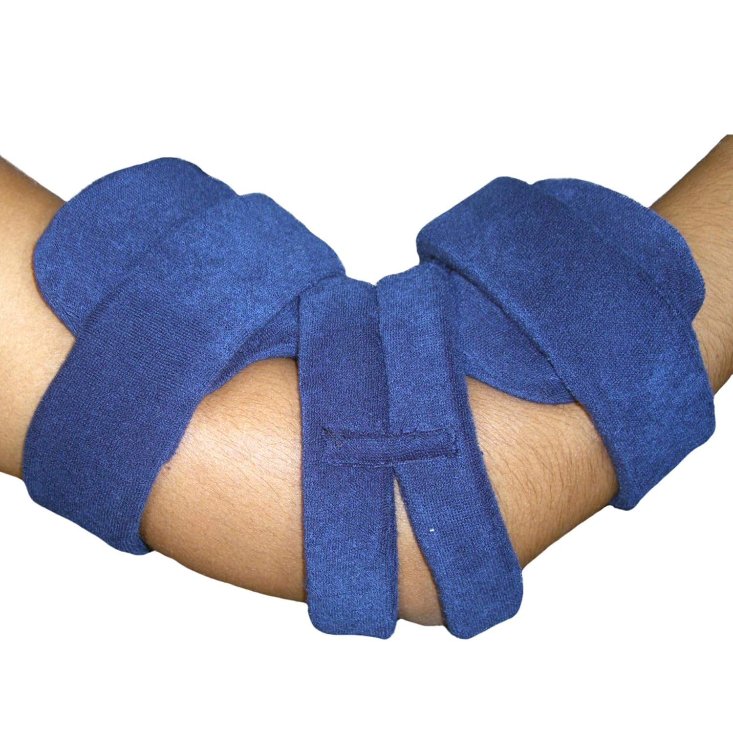 Elbow Orthosis – Adult – Navy Terrycloth Support Brace for Elbow Contracture Management and Joint Stabilization – Part Number E-101