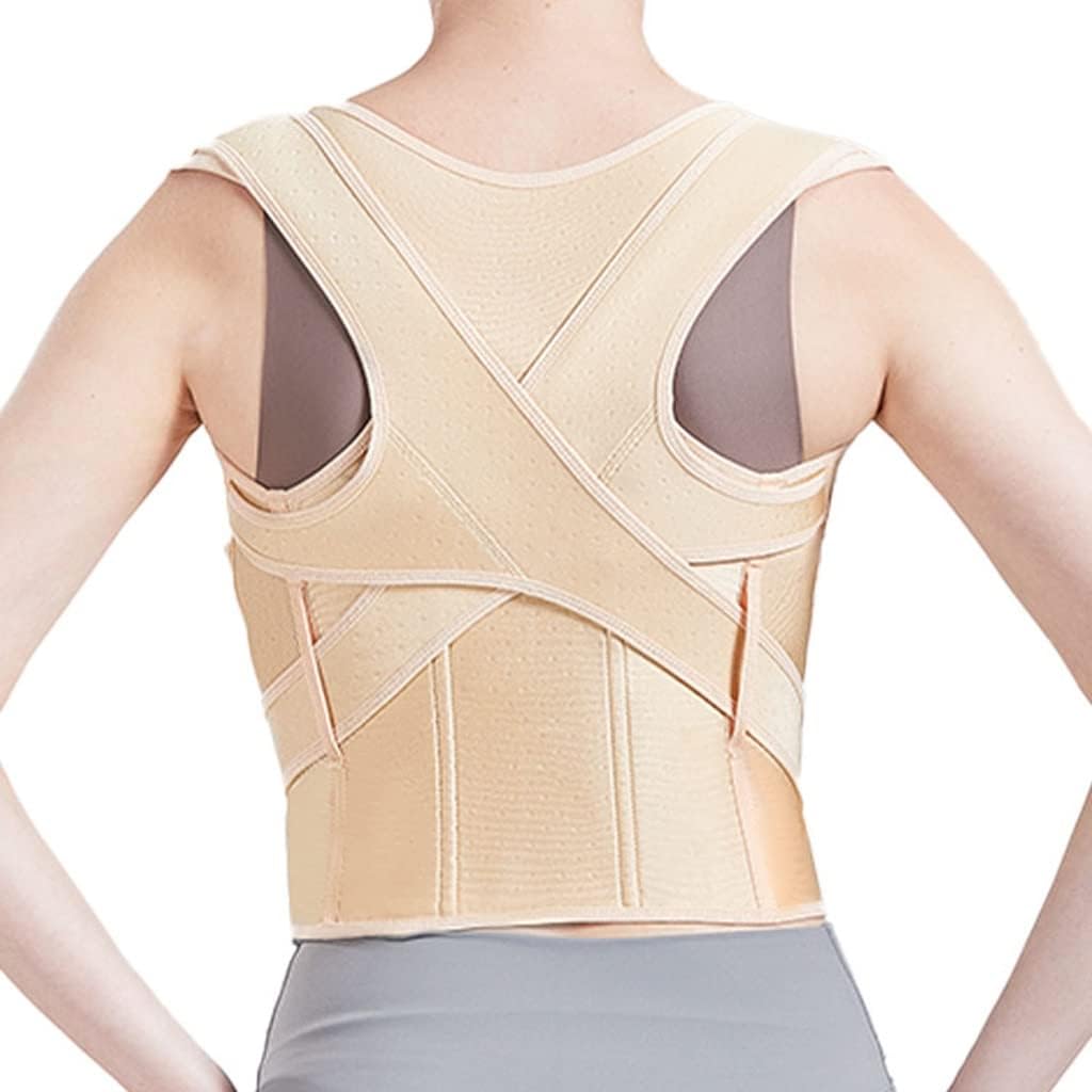 Posture Corrector Back Posture Brace Clavicle Support Stop Slouching and Hunching Adjustable Back Trainer Unisex(Beige,Medium)