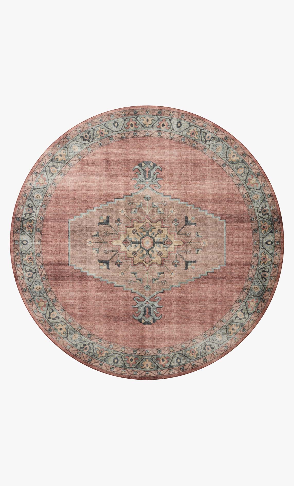 Loloi II Heidi Collection - Traditional Power Loomed Rug in Spice & Aqua (HEI-05)