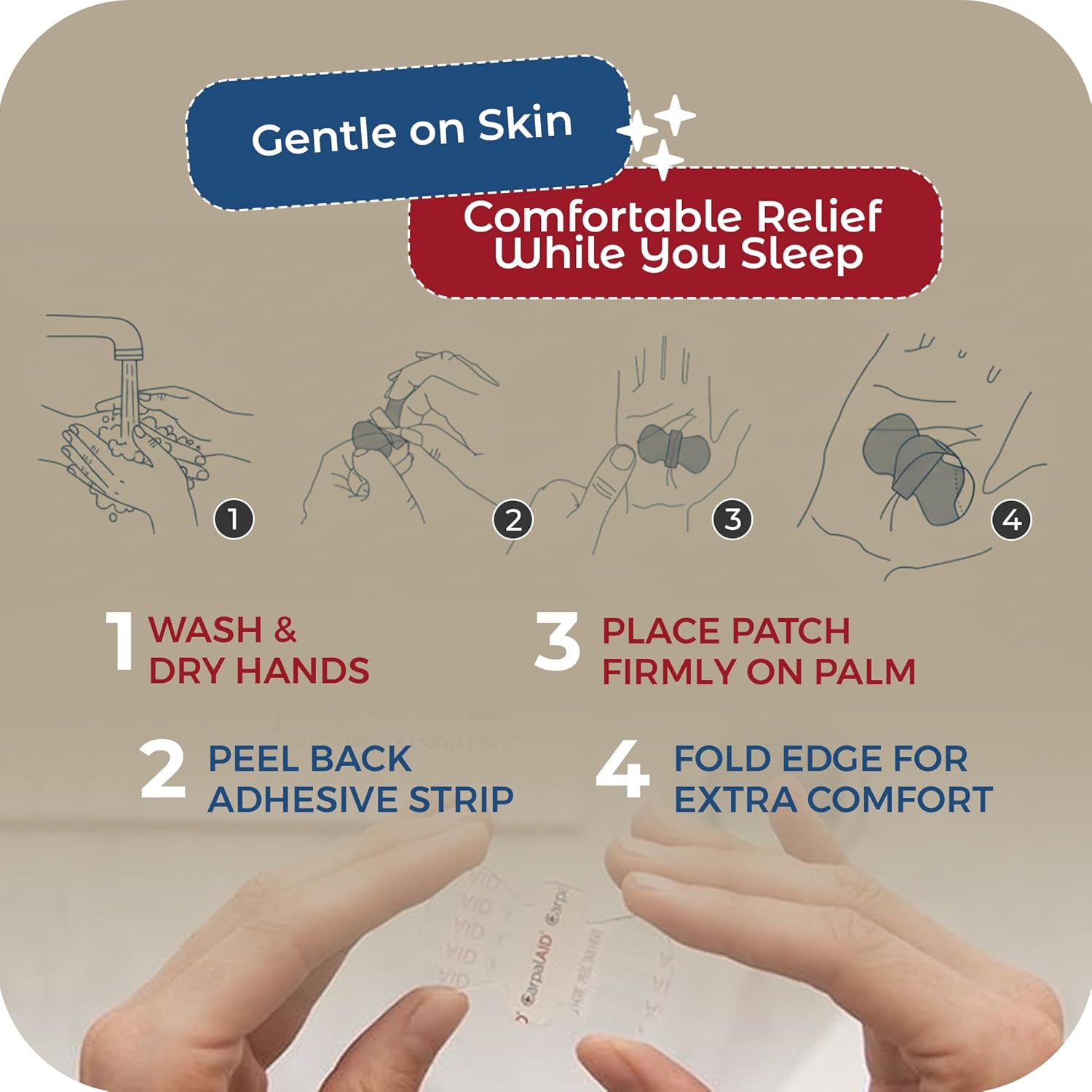 CarpalAid - Carpal Tunnel Brace Alternative Patch - Innovative Patented Design, Medical-Grade Adhesive for Support - All-Day Wear No-Brace Necessary - Small Size - 80 Pack