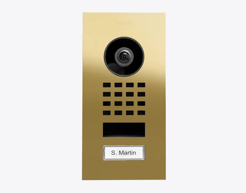 DoorBird D1101V Flush-Mount IP Video Intercom in Brass