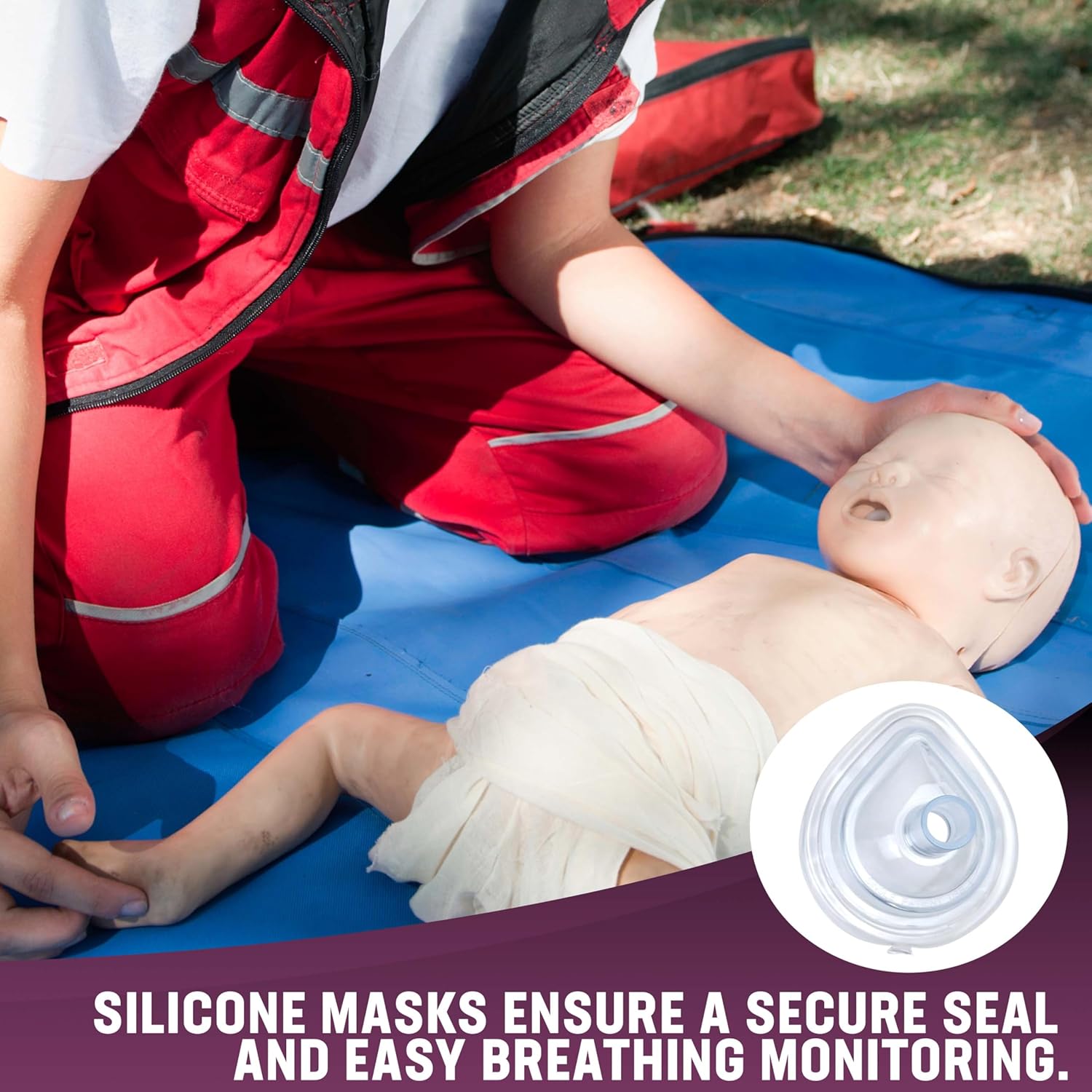 Kemp USA First Aid Adult and Infant CPR Mask Combo Kit (50)