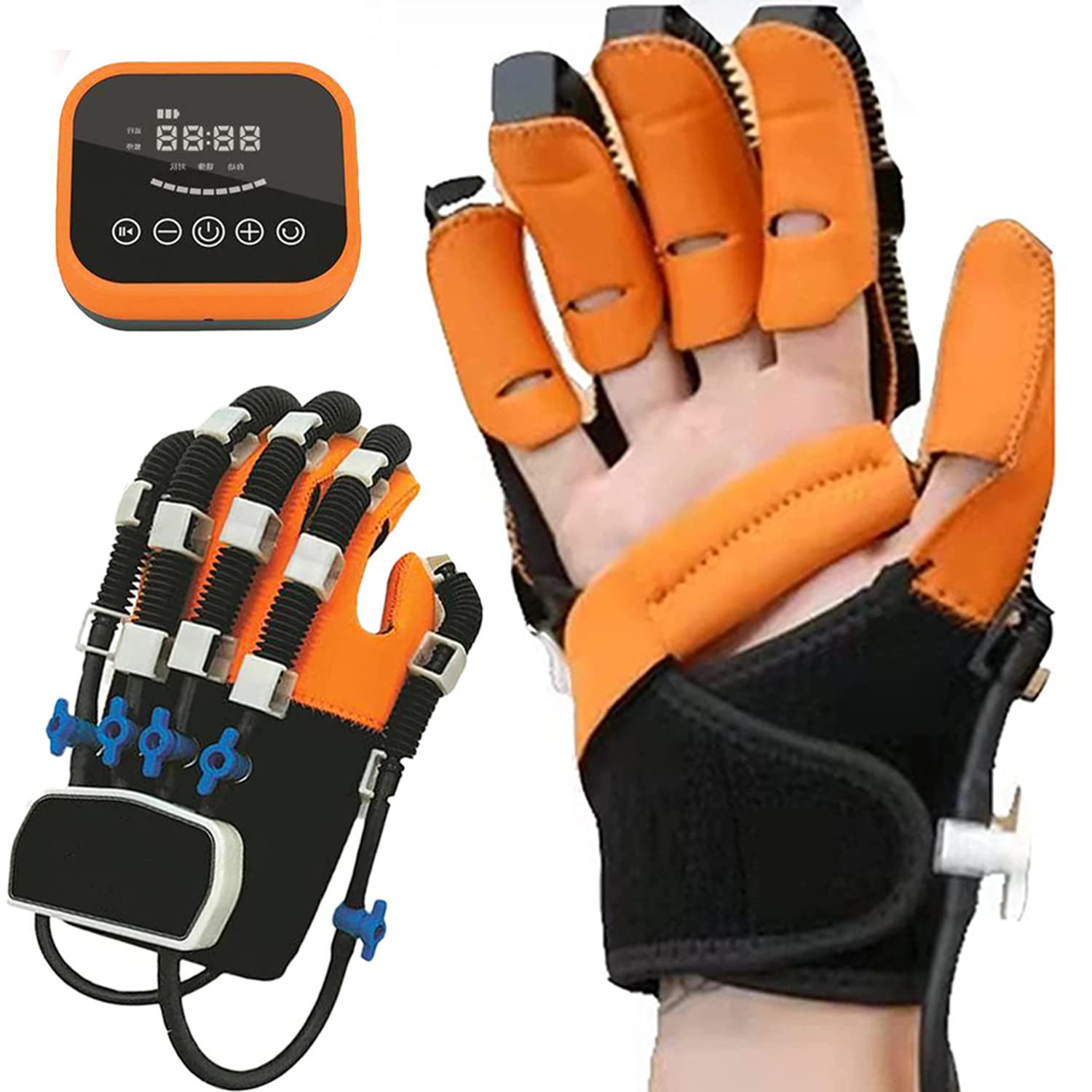 Rehabilitation Robot Gloves, Finger Training & Rehab Orthoses Stroke Hand Splint Assistive Gloves for Hand Dysfunction Patients Exercise Finger Joint,LeftHand-XL (LeftHand M)