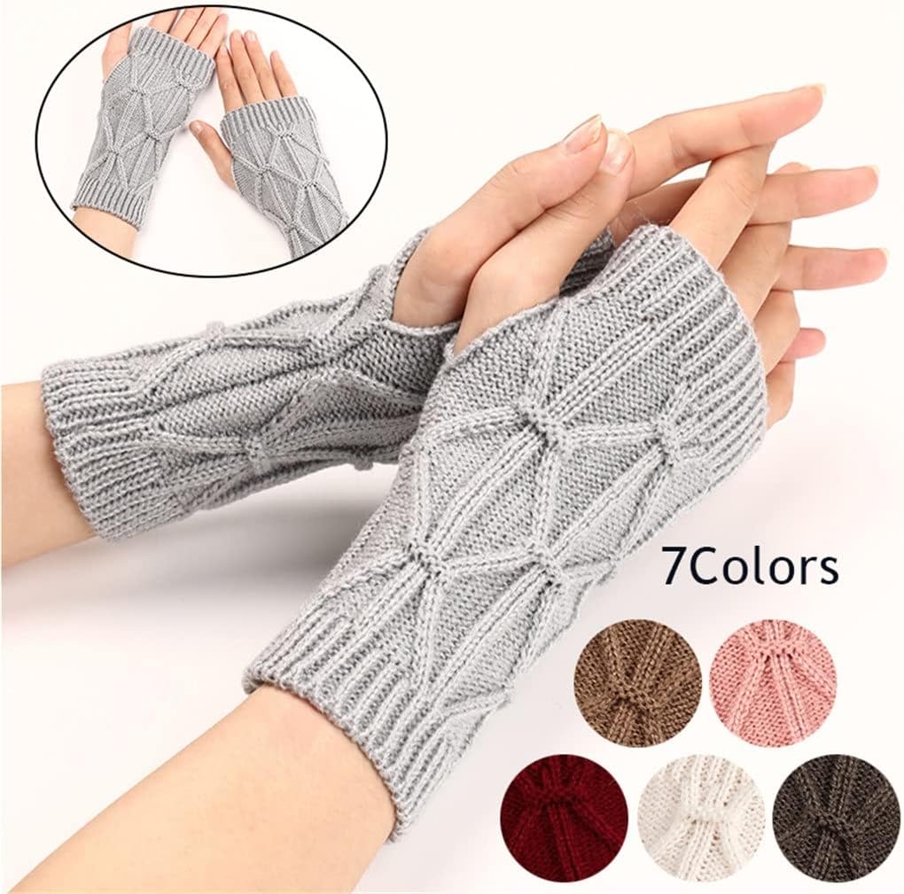 Women Hand Warmer Winter Gloves Arm Crochet Knitting Wool Mitten Warm Fingerless Gloves Women Gloves
