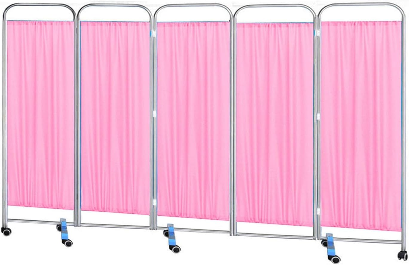 5-Panel Folding Medical Privacy Screens - Lightweight & Portable Partition for Clinics, Hospitals, Nursing Homes - Effective Patient Privacy Solution (Color-1)