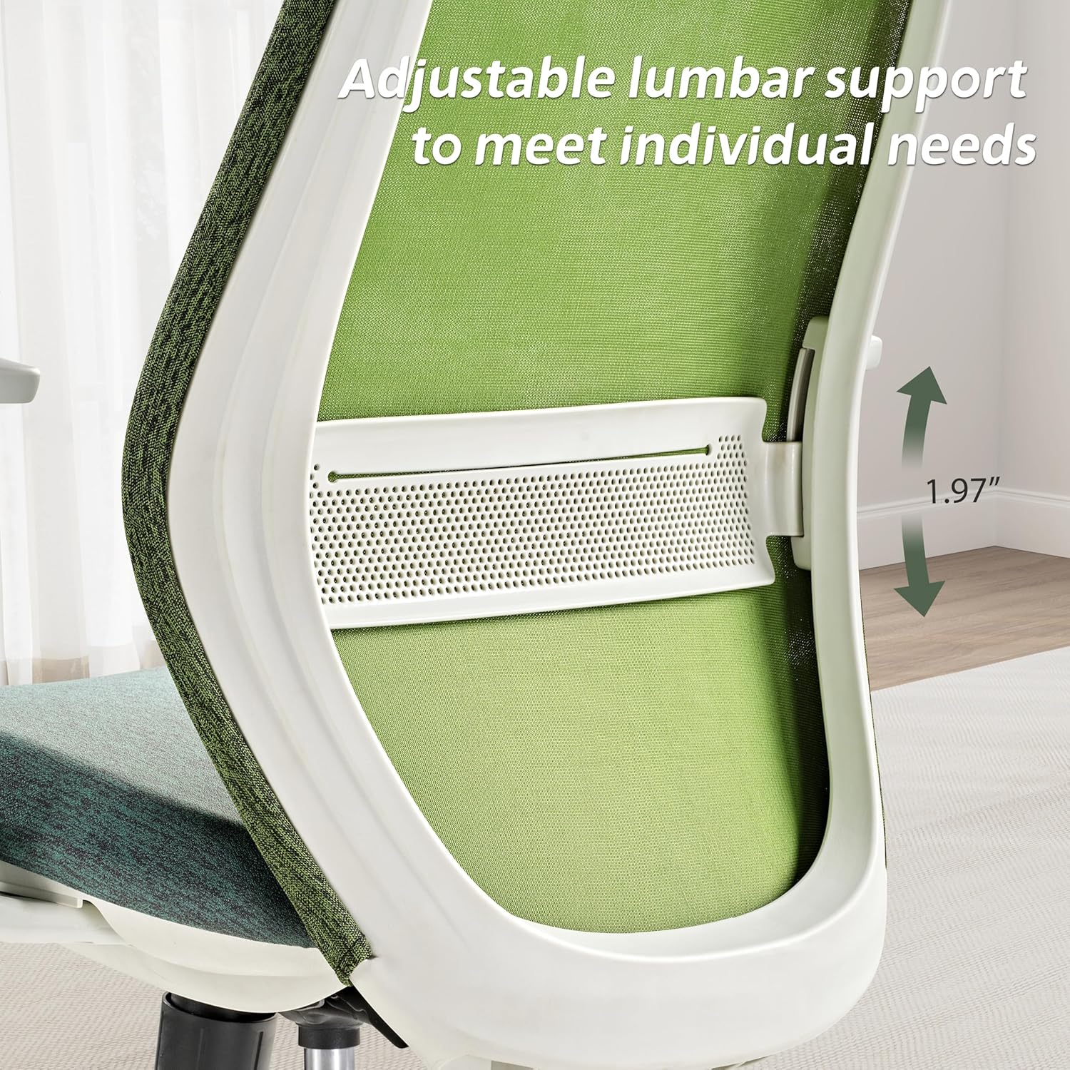 EUREKA ERGONOMIC Mesh Office Chair Green, Ergonomic Office Desk Chair with Adjustable Headrest, Comfy Home Desk Chair with Adjustable Lumbar Support, High Back Office Chair with Arms and Wheels