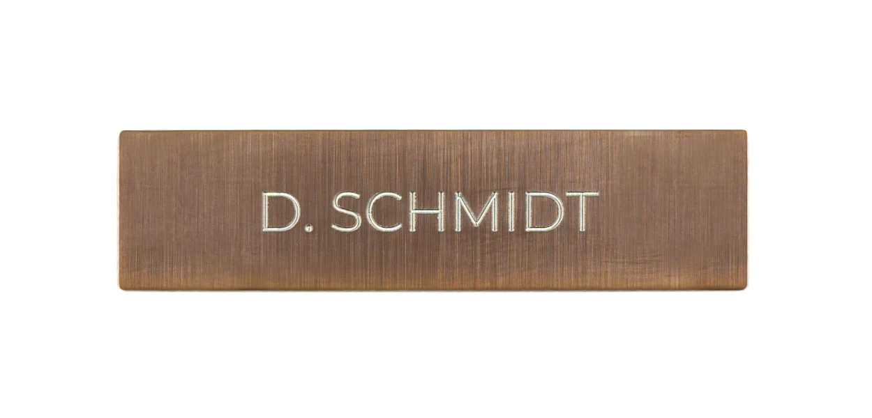 DoorBird Nameplate for One Call Button D21X  in Bronze - Individual Engraving
