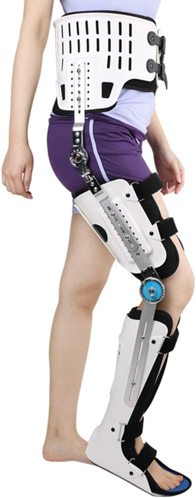 Hinged ROM Knee Ankle Foot Fixation Orthosis,Comfortable Adjustable Hip Knee Ankle Foot Orthosis Brace Leg Fracture Foot and Orthotics of Lower Limbs