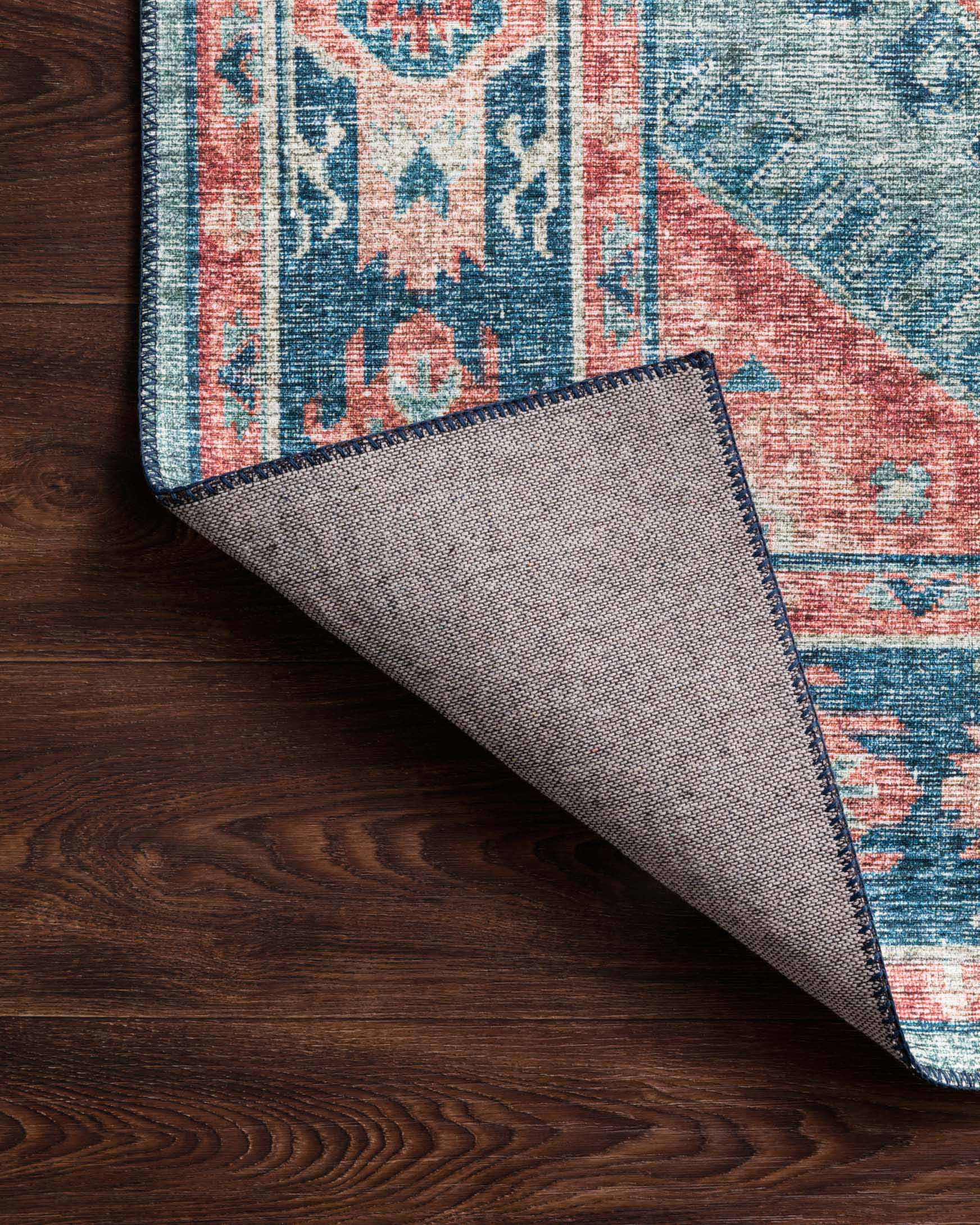 Loloi II Skye Collection - Traditional Power Loomed Rug in Turquoise & Terracotta (SKY-03)