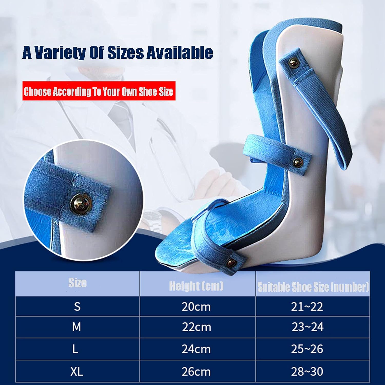 Drop Foot Splint, Children's Foot Drop Orthosis Night Splint Support Padded Drop Foot Brace & Ankle Foot Support for Foot Varus Orthopedic Shoes (D S)