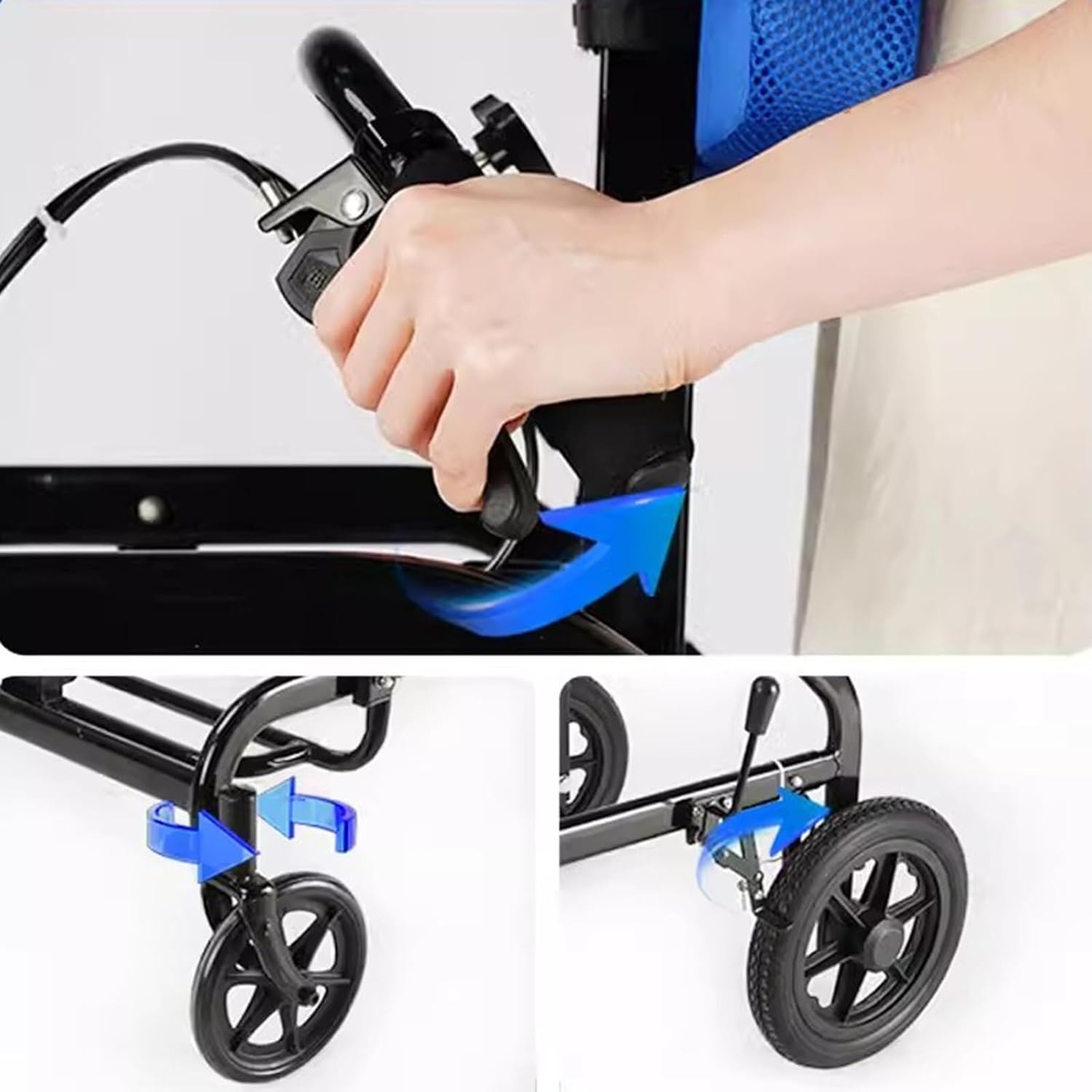 Frame Elderly Walking Aid Wheel Walking Frame with Armrest Support Pad Walking Frame Thick Aluminum Alloy Rehabilitation Auxiliary Walking