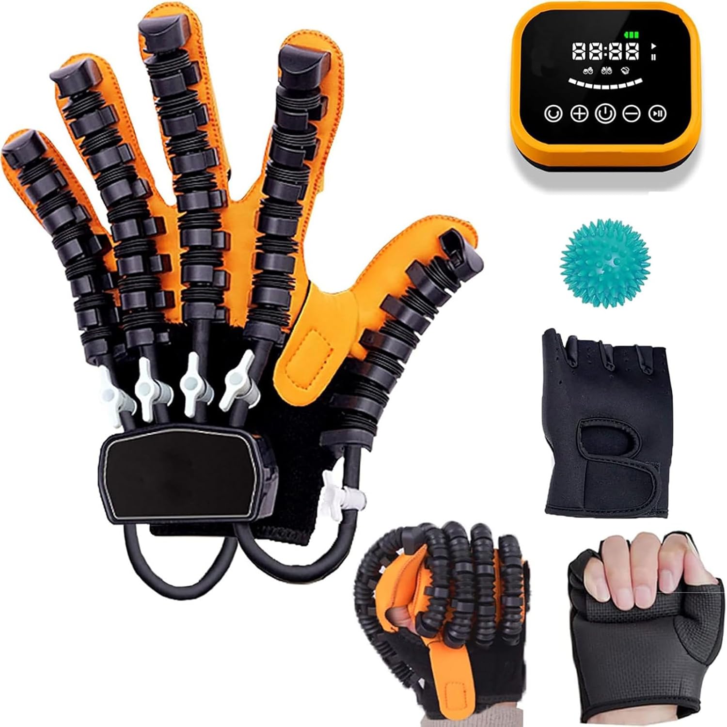 Rehabilitation Robot Gloves, Stroke Rehabilitation Aids, Hemiplegia Finger Rehabilitation Trainer, Rehabilitation Training Gloves, Finger Splint(A,Left hand L)