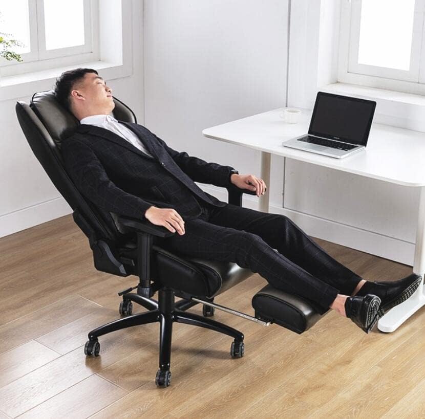 Posture Ergonomic Pu Leather,Managerial Computer Desk Chair Flip Up Armrest Big Tall with Wheels and Adjustable Lumbar Support High Back Pu Leather Chair Comfortable Anni,